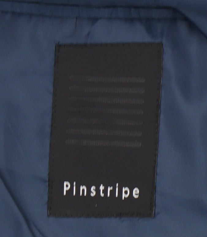 Pinstripe Mens Grey 46in Chest Regular Fit Blazer Jacket