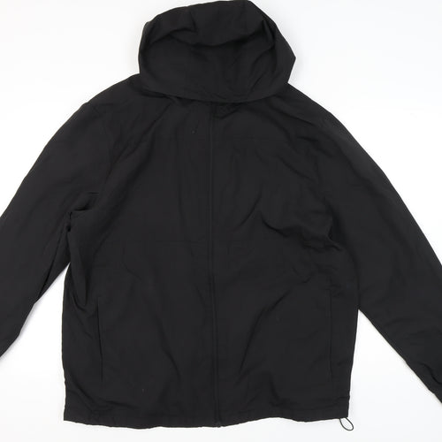 George Men’s Black 2XL Hooded Full Zip Jacket Lightweight