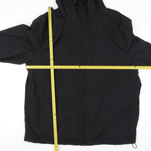 George Men’s Black 2XL Hooded Full Zip Jacket Lightweight