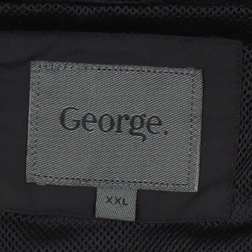 George Men’s Black 2XL Hooded Full Zip Jacket Lightweight
