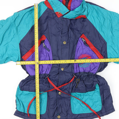Rodeo Girls Multicoloured 90s Ski Jacket Age 11-12 Yrs Retro Winter Coat