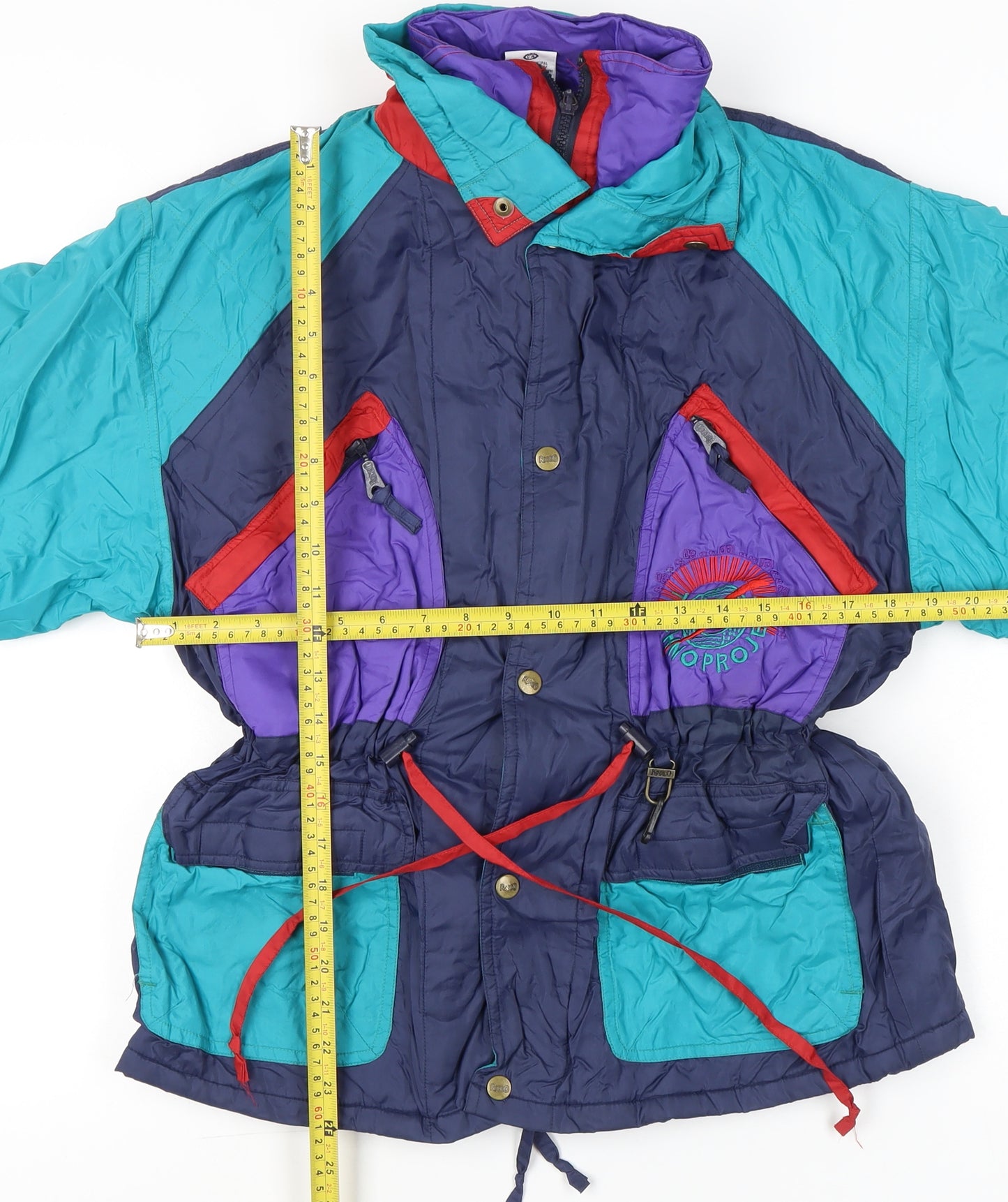 Rodeo Girls Multicoloured 90s Ski Jacket Age 11-12 Yrs Retro Winter Coat