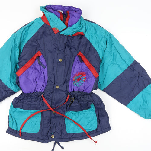 Rodeo Girls Multicoloured 90s Ski Jacket Age 11-12 Yrs Retro Winter Coat