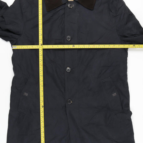 Marks and Spencer Men’s Navy Overcoat Medium Regular Fit