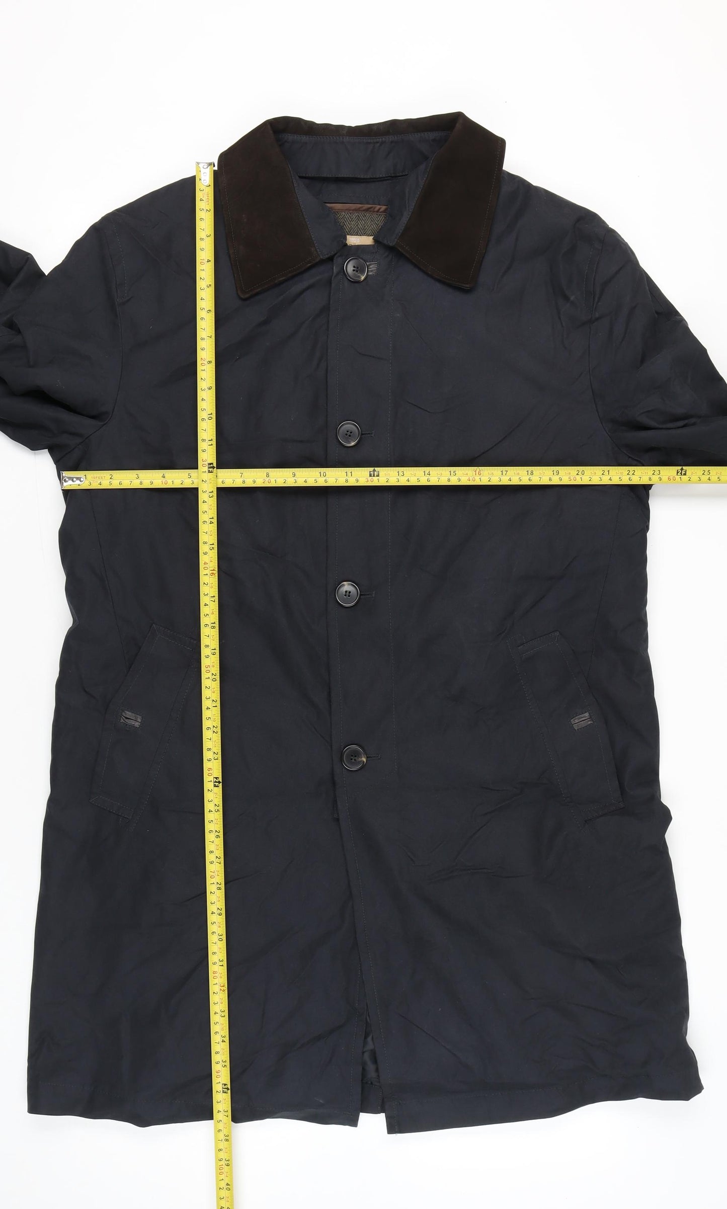 Marks and Spencer Men’s Navy Overcoat Medium Regular Fit