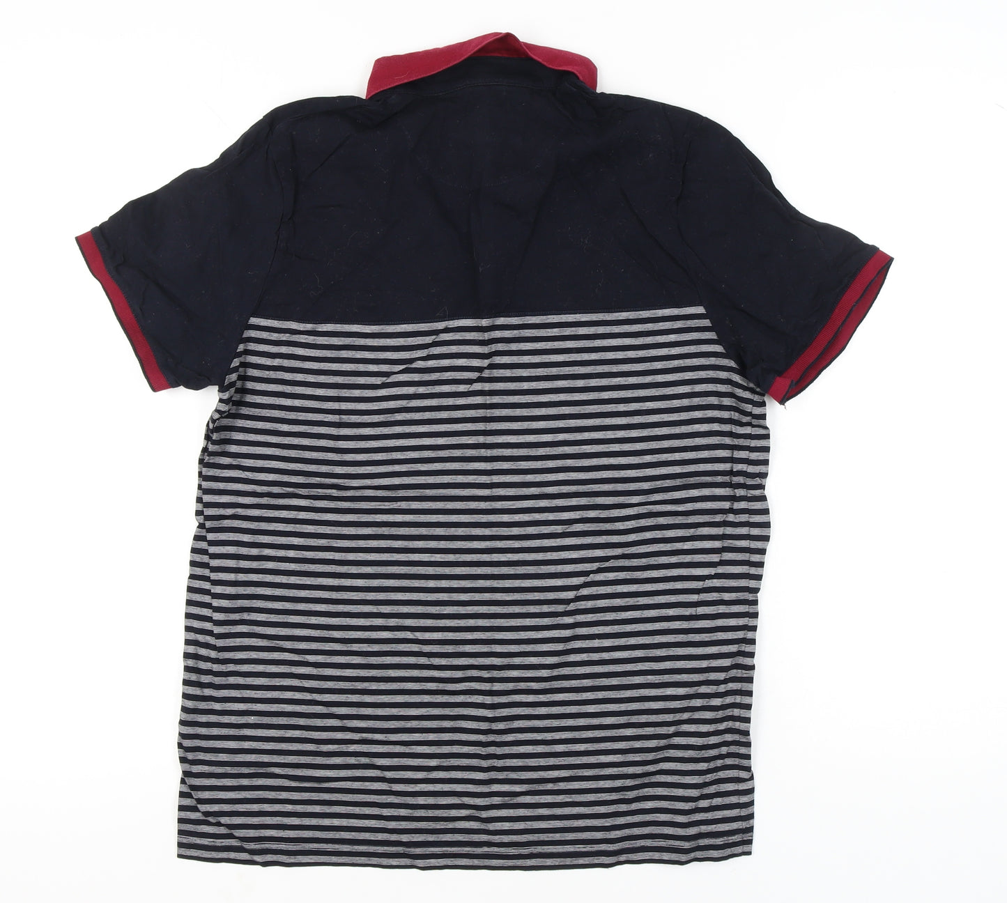 Ted Baker Men’s Black Striped Polo Shirt Size L Cotton Blend