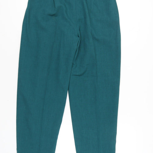 Eastex Womens Green Size 14 Pleated High Rise Straight Trousers