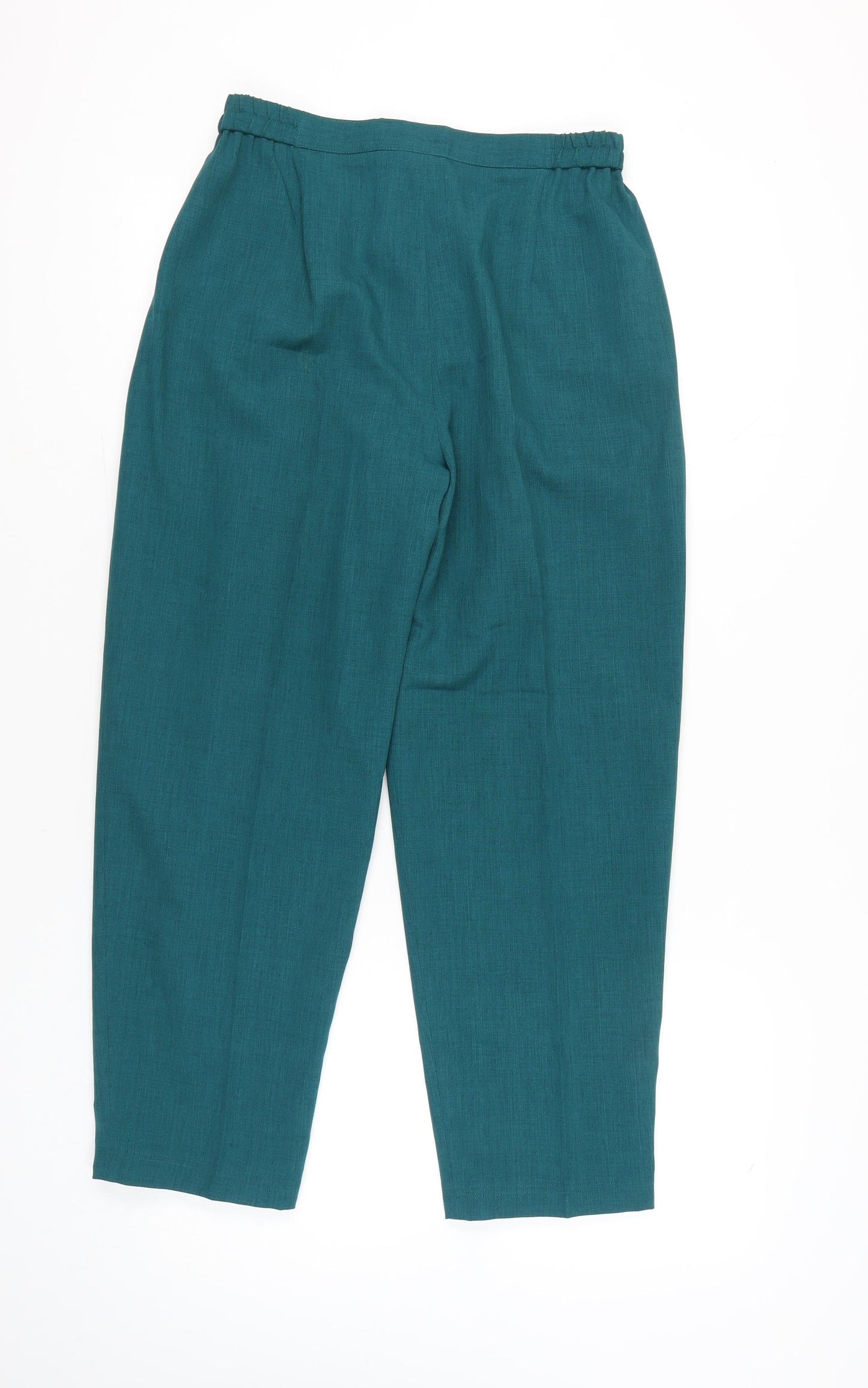 Eastex Womens Green Size 14 Pleated High Rise Straight Trousers