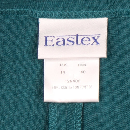 Eastex Womens Green Size 14 Pleated High Rise Straight Trousers