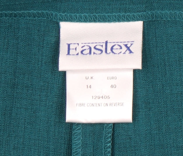 Eastex Womens Green Size 14 Pleated High Rise Straight Trousers