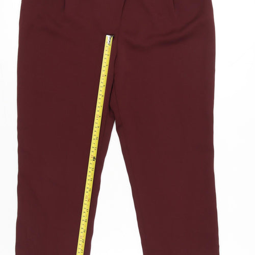 Mexx Women Red Chino Pleated Tapered Trousers Size 12