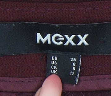 Mexx Women Red Chino Pleated Tapered Trousers Size 12