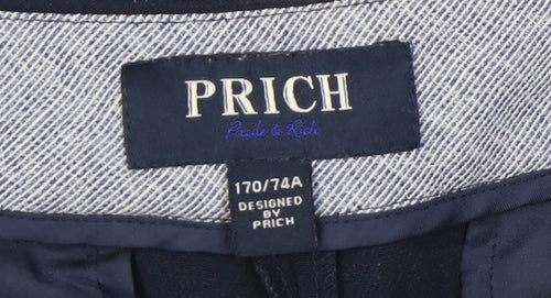 PRICH Womens Blue Slim Straight Leg Business Trousers Size 12