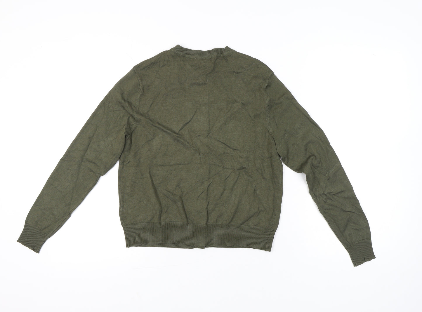 Marks and Spencer Womens Green Cardigan Size 10 Knit Crew Neck