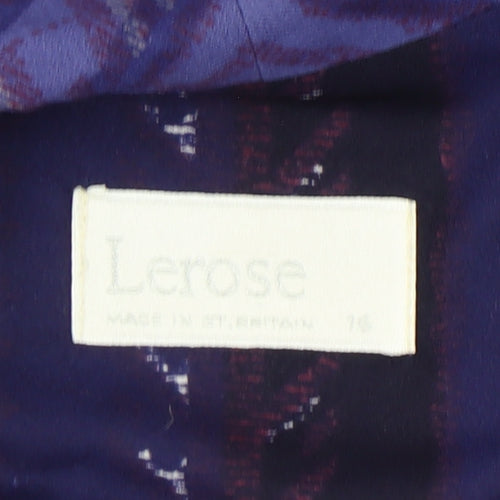 Lerose Women’s Purple Striped Vintage Wrap Dress Size 12 Long Sleeve
