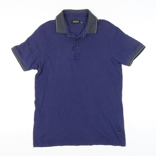 Burton Menswear Men’s Blue Polo Shirt M Regular Fit Short Sleeve