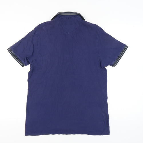 Burton Menswear Men’s Blue Polo Shirt M Regular Fit Short Sleeve