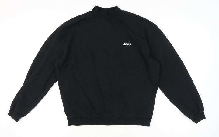 ASOS 4505 Women's Black Sweatshirt UK 8 Cotton Long Sleeve Crew Neck