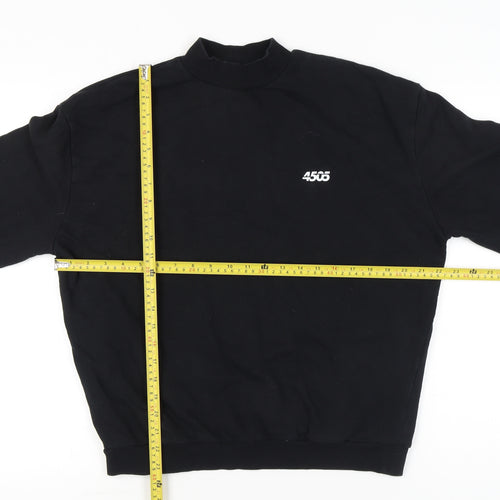 ASOS 4505 Women's Black Sweatshirt UK 8 Cotton Long Sleeve Crew Neck