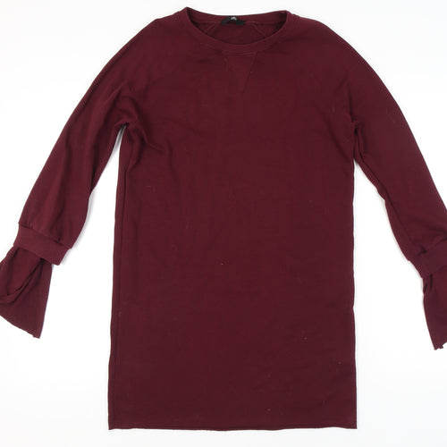 Missguided Women’s Red Shift Dress Size 10 Long Sleeve Flared