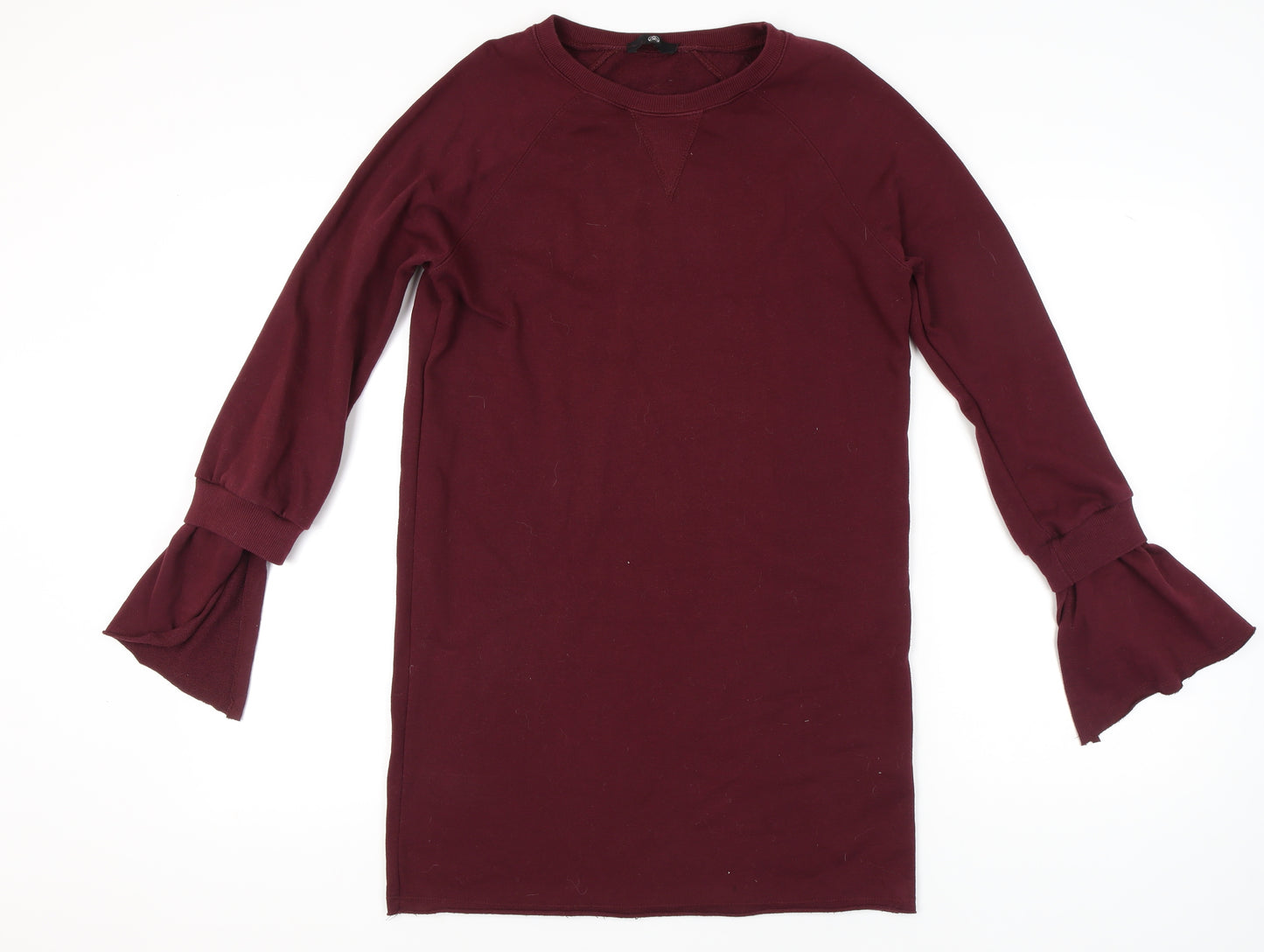 Missguided Women’s Red Shift Dress Size 10 Long Sleeve Flared