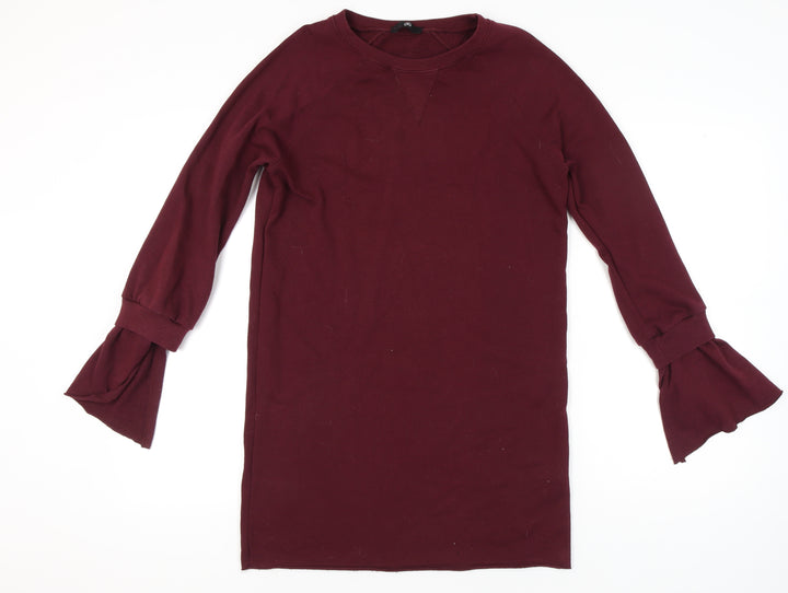 Missguided Women’s Red Shift Dress Size 10 Long Sleeve Flared