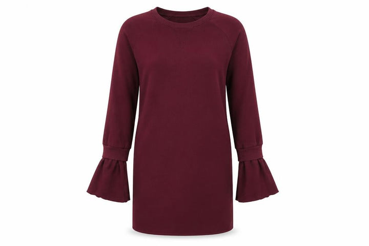 Missguided Women’s Red Shift Dress Size 10 Long Sleeve Flared