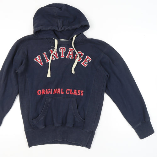 Heritage Men’s Blue Pullover Hoodie M Embroidered Graphic