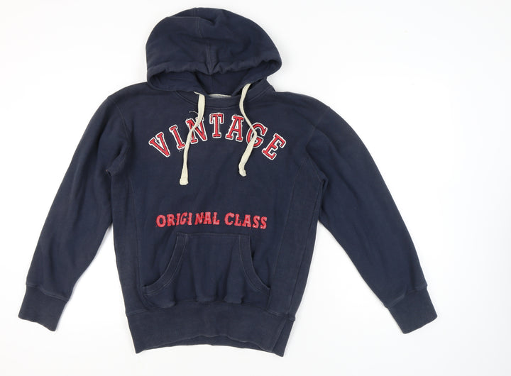 Heritage Men’s Blue Pullover Hoodie M Embroidered Graphic