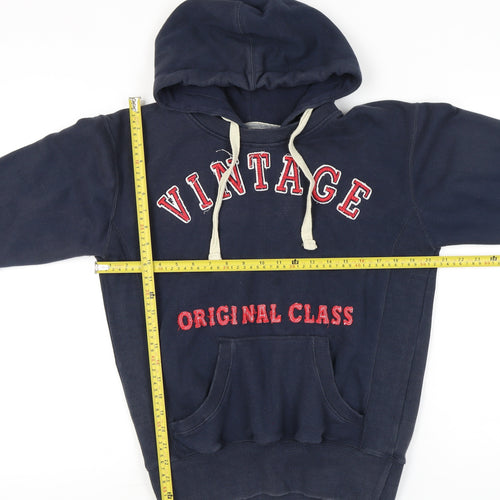 Heritage Men’s Blue Pullover Hoodie M Embroidered Graphic