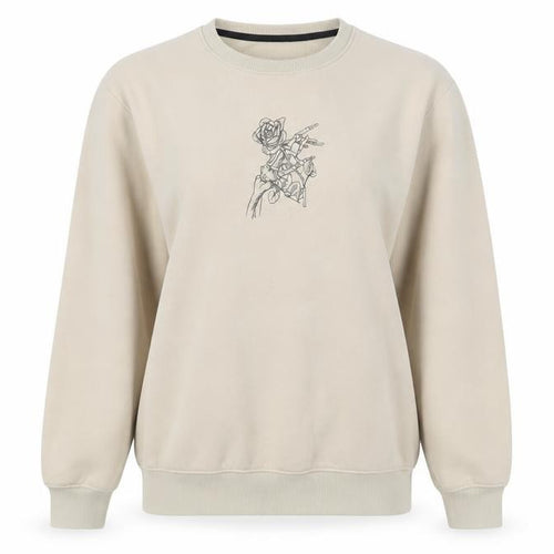 H&M Divided Women’s Beige Graphic Sweatshirt UK S Cotton Blend