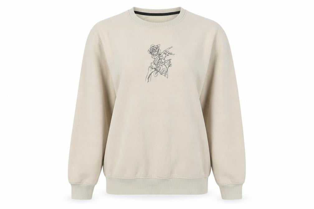 H&M Divided Women’s Beige Graphic Sweatshirt UK S Cotton Blend