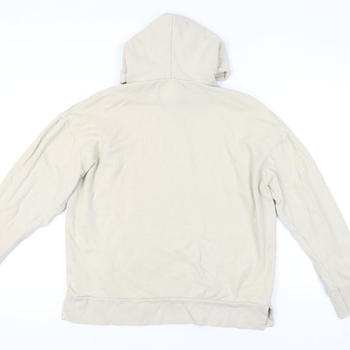 River Island Men’s Beige Distressed Pullover Hoodie M Regular Fit