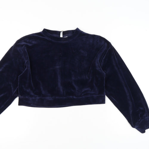 H&M Divided Women’s Blue Velvet Pullover Sweatshirt XS
