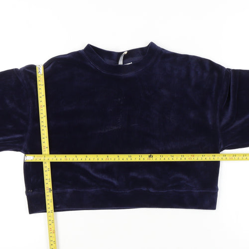 H&M Divided Women’s Blue Velvet Pullover Sweatshirt XS