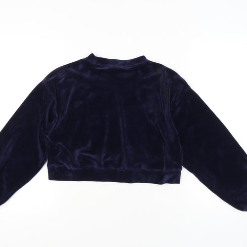 H&M Divided Women’s Blue Velvet Pullover Sweatshirt XS