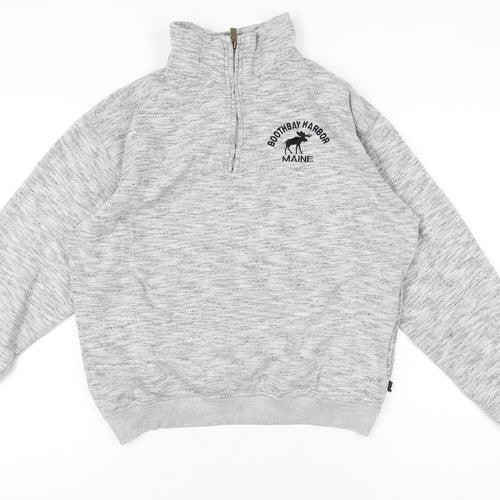 Rawwear USA Men’s Grey 1/4 Zip Pullover Sweatshirt M High Neck