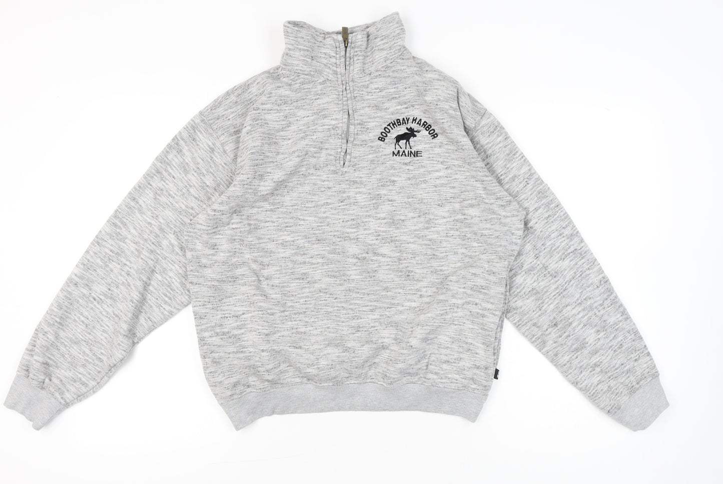 Rawwear USA Men’s Grey 1/4 Zip Pullover Sweatshirt M High Neck