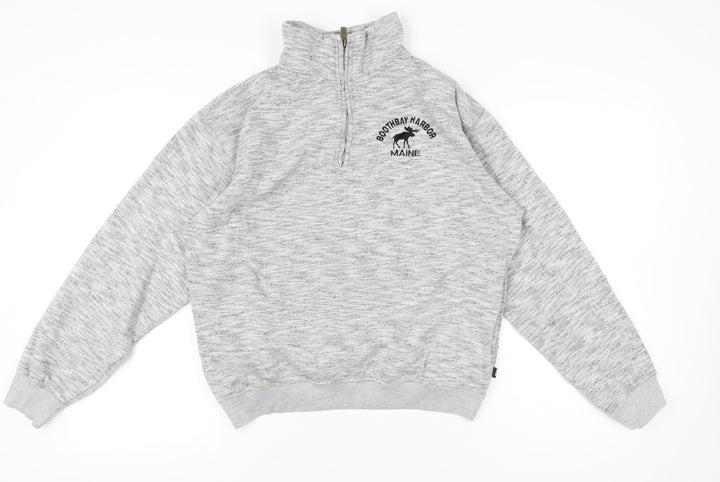 Rawwear USA Men’s Grey 1/4 Zip Pullover Sweatshirt M High Neck