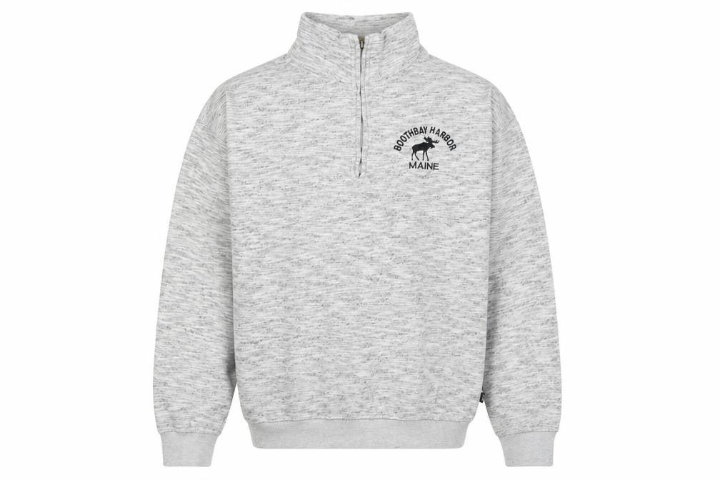 Front view of Rawwear USA Men’s Grey 1/4 Zip Pullover Sweatshirt M High Neck