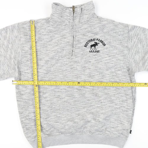 Rawwear USA Men’s Grey 1/4 Zip Pullover Sweatshirt M High Neck