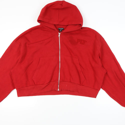 PrettyLittleThing Women Plus Red Full Zip Hoodie 4XL