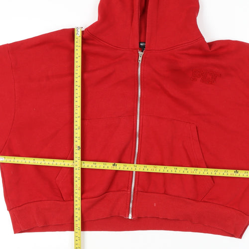 PrettyLittleThing Women Plus Red Full Zip Hoodie 4XL
