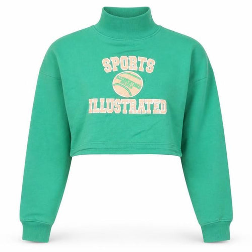 Nasty Gal Women’s Green Sports Illustrated Cropped Sweatshirt UK 10