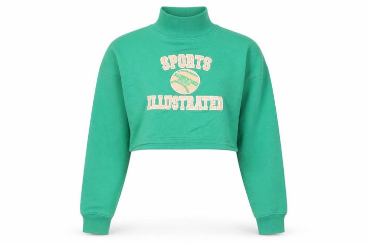 Nasty Gal Women’s Green Sports Illustrated Cropped Sweatshirt UK 10