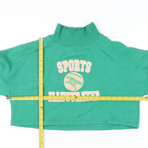 Nasty Gal Women’s Green Sports Illustrated Cropped Sweatshirt UK 10