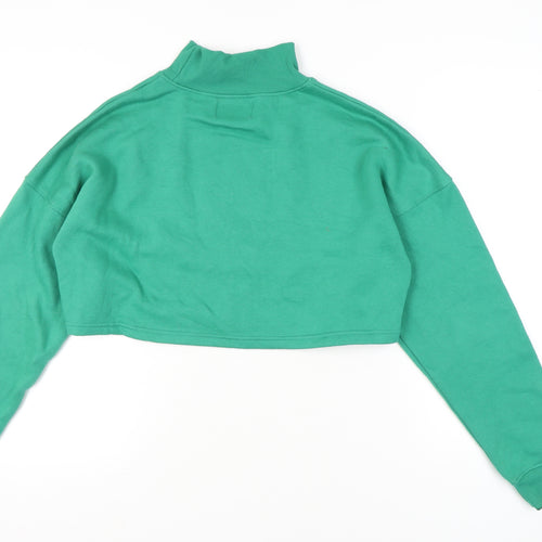 Nasty Gal Women’s Green Sports Illustrated Cropped Sweatshirt UK 10