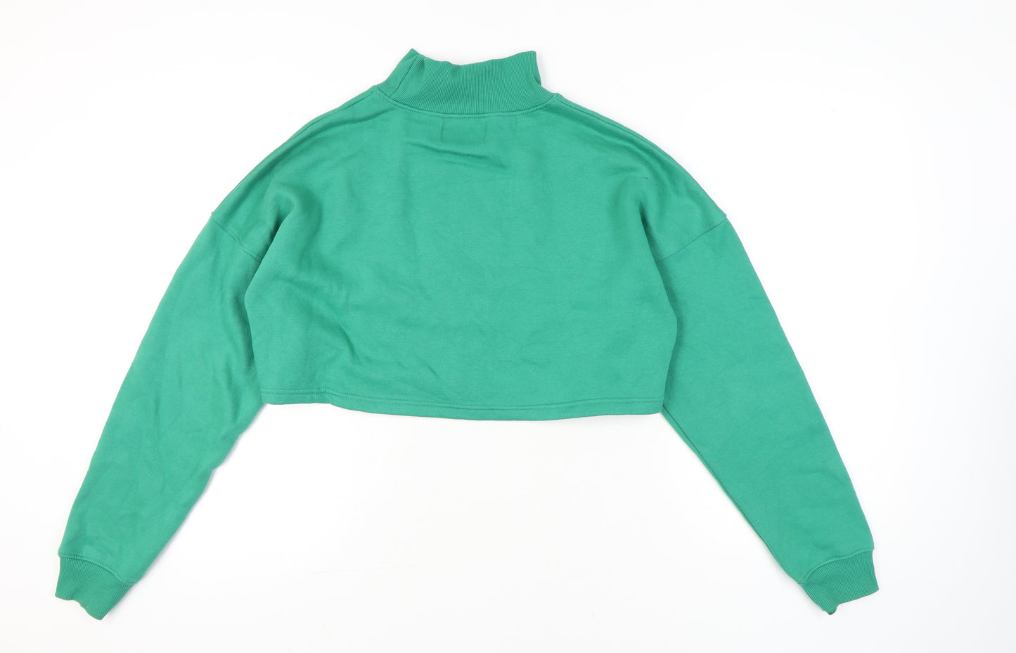 Nasty Gal Women’s Green Sports Illustrated Cropped Sweatshirt UK 10