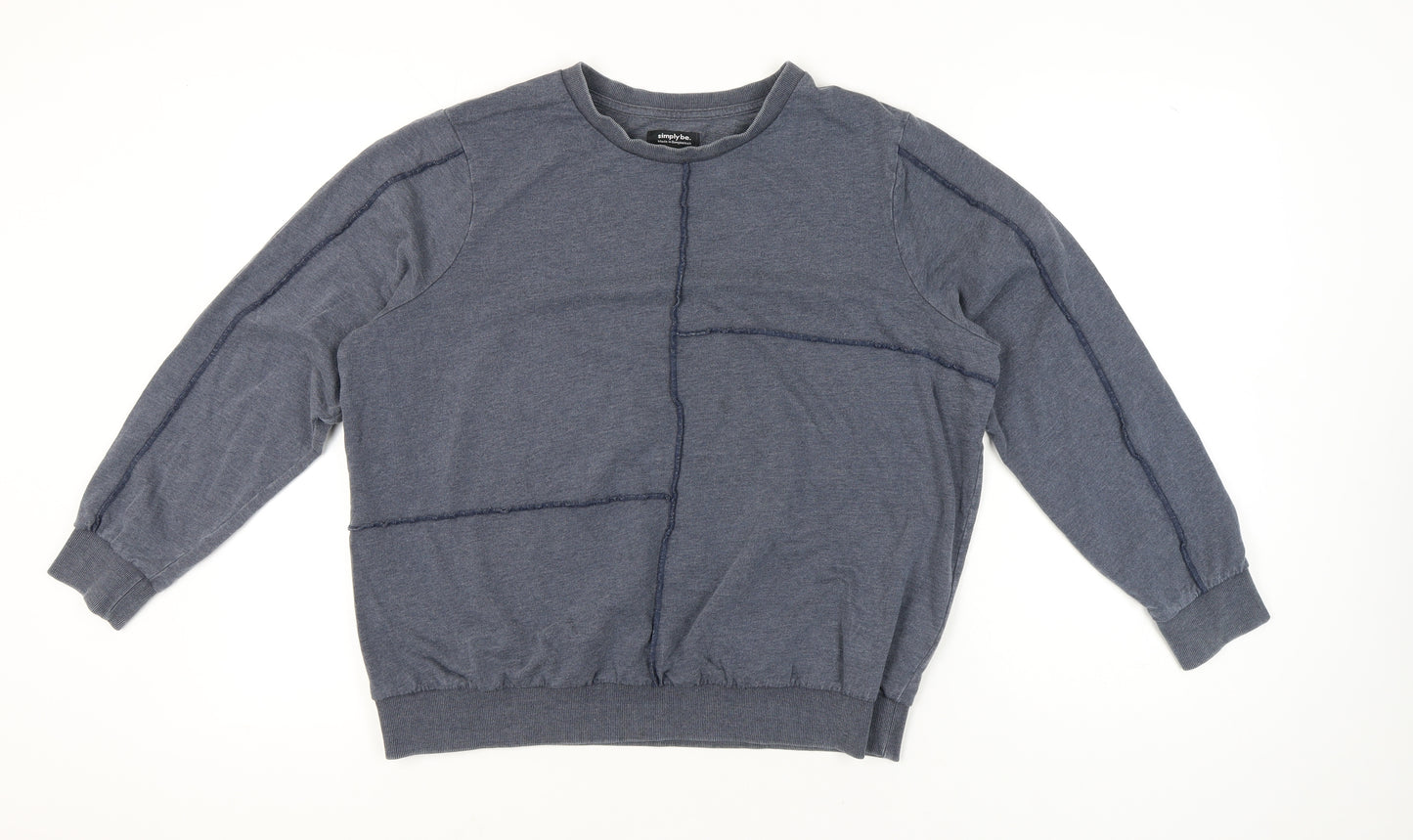 Simply Be Women’s Blue Size 18 Pullover Sweatshirt Cotton Blend