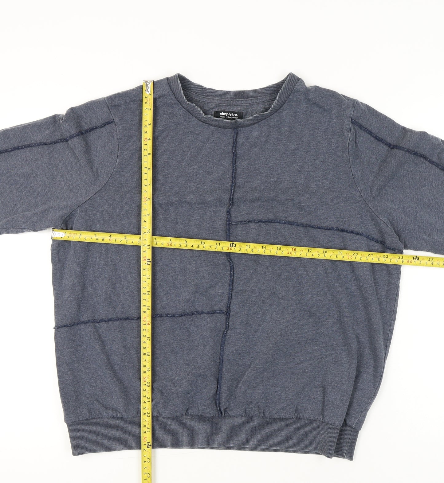 Simply Be Women’s Blue Size 18 Pullover Sweatshirt Cotton Blend